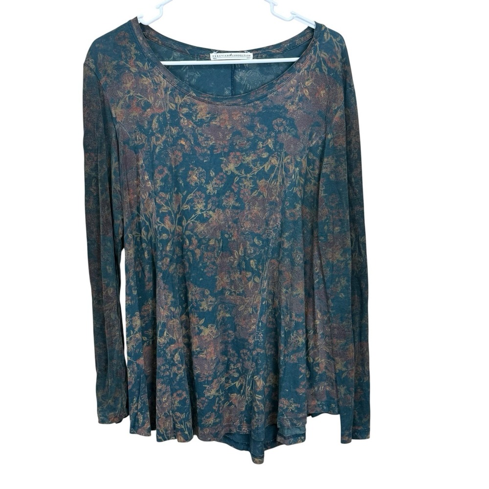 Peruvian Connection Twilight Meadow Pima Cotton Modal Top sz XS/S